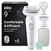 Braun Silk-épil 9 SkinSpa Epilator, Wet & Dry, 9-080, Silver
