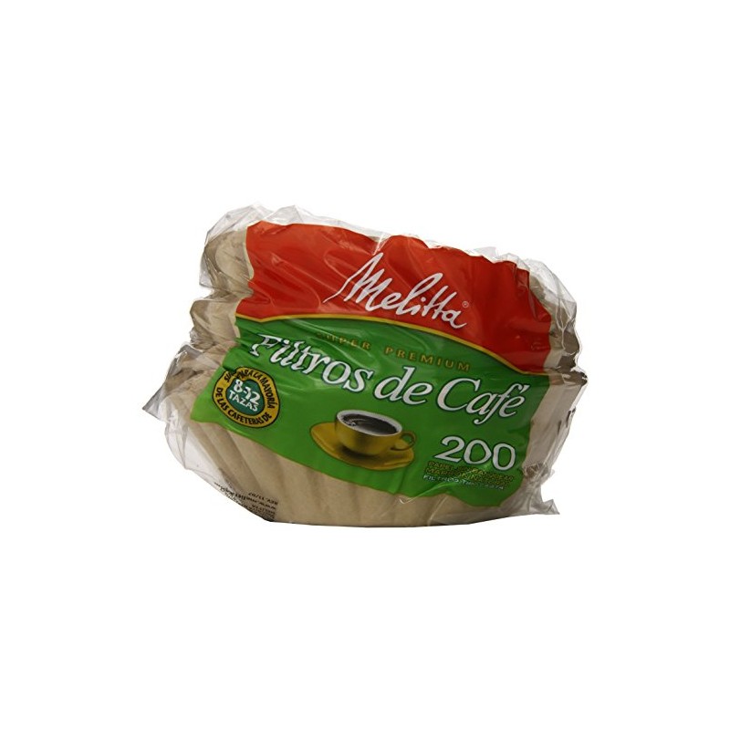 Melitta 8-12 Cup Basket Coffee Filters, Natural Brown, 200 Count