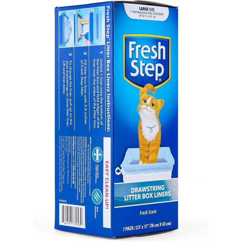 Fresh Step Drawstring Large Litter Box Liners | Heavy Duty