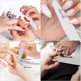 Eastrise Nail Files,Professional Nail Files Double Sided Emery Board(100/180 Grit) Nail Styling Tools Pet Grooming Tools for Home and Salon Use(Rhombus-12 pcs)