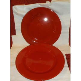 Pier 1 2 Pier 1 IMPORTS RED 10.75" DINNER PLATES SPAIN...NEW!!.