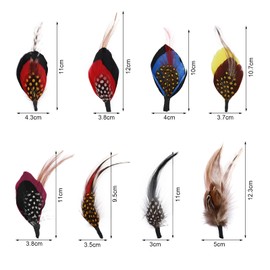 MWOOT 8 Pieces Hat Feathers for Fedora Hat Decoration, Assorted Natural Feather Accessories for Men's Hat Decor, DIY Crafts Art
