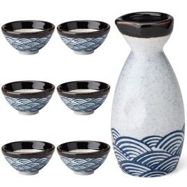 Sake Set Ceramic Japanese Porcelain Sake Set Sake Carafe Bottle Sake Cups for Serving Hot Sake and Cold Sake