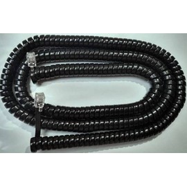 DIY-BizPhones Black 25' Ft Long Handset Cord Compatible with Trillium Phone Panther TalkTo 90 0051 0055 0056 0064 0122 0123 0139 0590 0167 0168 0223 0266 0267 0288 0291 0292 0320 0321 Curly Coil