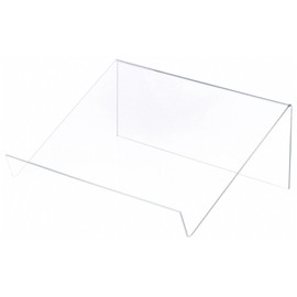 Plymor Clear Acrylic Slightly Elevated Book Display Stand with 1.5" Ledge, 12" W x 9" D x 4.5" H