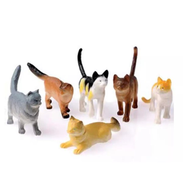 12PCS Cat Figurines Playset, Realistic Detailed Plastic Cat Figures, 4