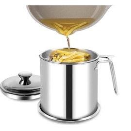 Generic Bacon Grease Saver With Strainer,Grease Container For Kitchen,Bacon Grease Container With Strainer,2-In-1 Multifunctional Oil Filter, Large Capacity 64 Oz, Easy To Clean，Suitable For Kitchen。