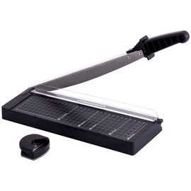 TIANSE Paper Cutter 12 Inch Paper Cutter Guillotine with 8 to 10 Sheet Capacity Safety Blade Lock Heavy Duty Paper Trimmer for Cardstock Cutting Board Paper Cutter Slicer for Home Office School Black