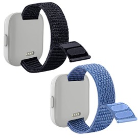 Kuaguozhe 2 Pack Replacement Nylon Bands Compatible with Tmobile Syncup Watch Band, Hook & Loop Design Easy for to Put On & Off, Breathable & Washable, Black+Blue