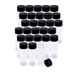 Upper Midland Products 10 oz Empty Plastic Sensory Bottles With Black Lids, 28 Pack Round Clear Plastic Water Bottles BPA Free Calming Bottles for Tea Juice Smoothie Water Milk