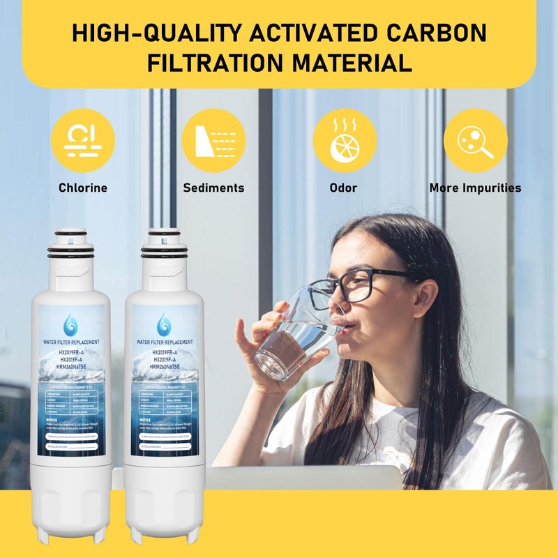HX2019F-A HX2019FR-A Water Filter Replacement, Compatible With Hisense HRM260N6TSE, HRFD560SW,