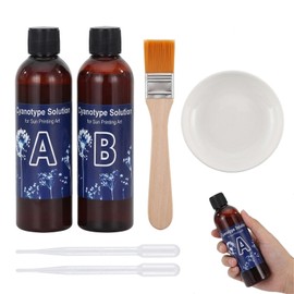 BAGUBDR 6Pcs Cyanotype Kit, Complete Sun Printing Solution for Art Enthusiasts and DIY Crafters, Includes Brushes, Droppers and Mixing Tray, Ideal for Creating Vintage Style Artwork