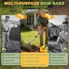 Bow Rake , 2-in-1 77in Metal Garden Lawn Rake for