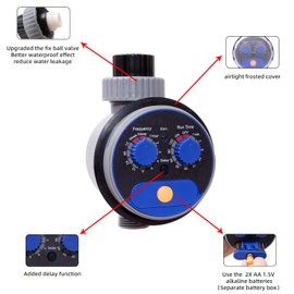 Yardeen Sprinkler Water Timer Programmable Garden Zero Pressure Waterproof Irrigation Controller Hose Timer for Outdoor Lawns & Garden