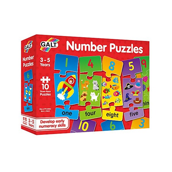 Galt Toys, Number Puzzles, Numbers Jigsaw Puzzle for Kids, Ages