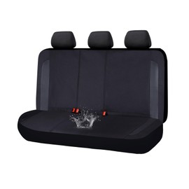 Flying Banner AquaShield Rear Bench car seat Covers Set Waterproof Water Resistant arm Rest Shoulder Seatbelt Compatible Truck Protectors Universal Non Slip (Black Black, Bench Cover Standard Size)