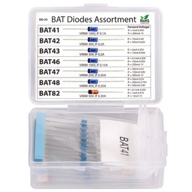 70 pcs BAT41, BAT42, BAT43, BAT46, BAT47, BAT48, BAT82 Blue Schottky Diode Assortment Kit
