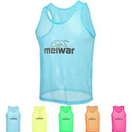 meiwar Training Bibs, Set of 10 Marked Bibs, Football Bibs, Sizes for Seniors, Juniors and Women, blue, xl