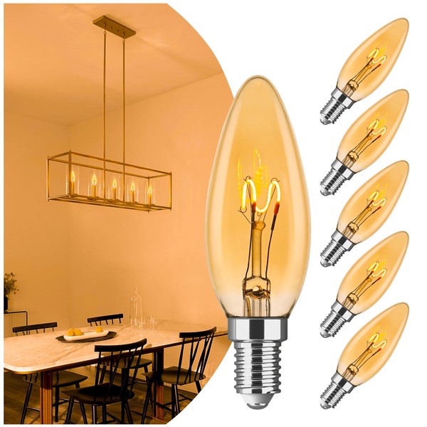 AMDTU E12 Candelabra Light Bulbs 20W 25W Replacement, Super Thin