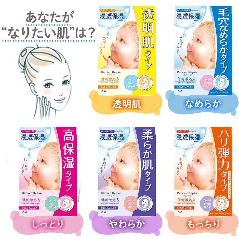 Barrier Repair Seat Mask, Soft Type, 5 Pieces, 2016