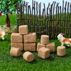 Housoutil Pack of 12 Mini Hay Bale Miniature Haystack Figurine