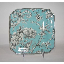222 Fifth Adelaide Turquoise Salad Plates, Set of 4, Square