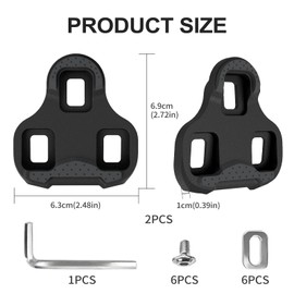 MZYRH Bike Cleats Compatible with Look KEO Cleats, 4.5 Degree Float, Bicycle Cleats Set for Indoor & Road Cycling