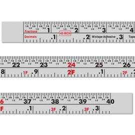WIN TAPE Workbench Ruler Adhesive Backed Tape Measure - 40 Inches 101 Centimeters (Inch/feet, Left to Right)
