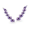 Sterling Silver Genuine or Synthetic Gemstone Teardrop Curved Climber Crawler