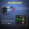 Nilight 2 Gang Rocker Switch Panel Green Backlit with USB