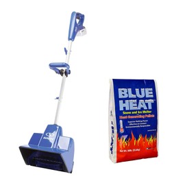 Snow Joe 24V Cordless Snow Shovel Kit with Blue Heat Ice Melt Pellets Deicer, 20 Pounds