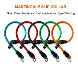 LOS ANDES Dog Slip Collar, No Pull Choker Collar for Dogs, Slip Collars with Slidable Stopper, Dog Training Collar Martingale Collar for Small Medium Large Dogs, Orange, S (15 in x 8 mm)