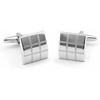 Mens Silver Square Checkerboard Cufflinks