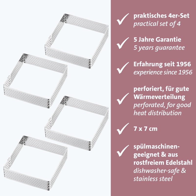 Westmark 4 x Tartelette Frames - Perfect Tart and Quiche