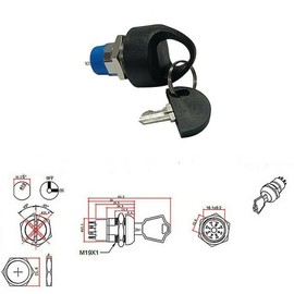 Andy's Orchids Ignition Switch, Electric Scooter Lock, Mobility Scooter Spare Start Power Switch Lock, Universal Cycling Accessories with 2 Keys