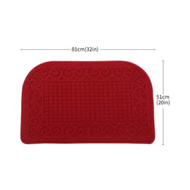 COSY HOMEER 32X20 Inch Anti Fatigue Kitchen Rug Mats are Made of 100% Polypropylene Half Round Rug Cushion Specialized in Anti Slippery and Machine Washable Burgundy (3 pcs)
