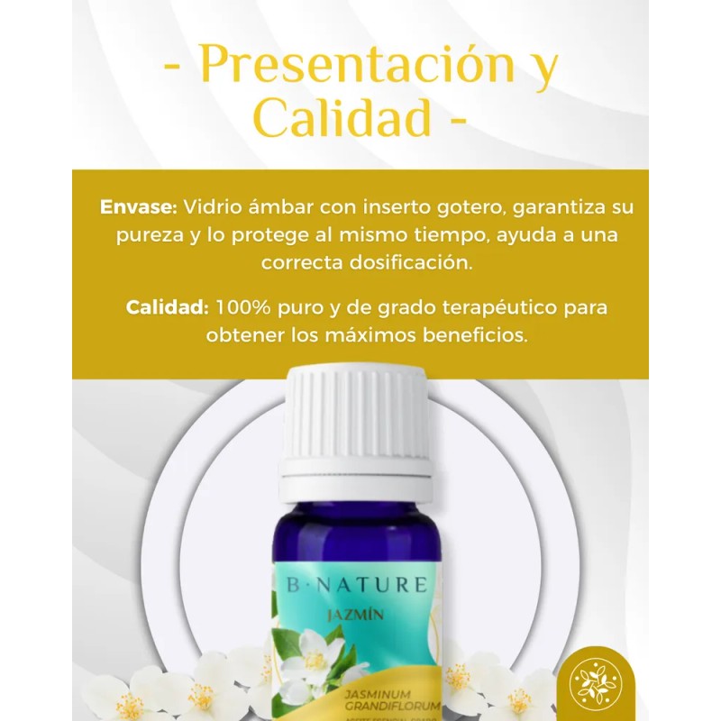 Aceite Esencial Jazmín 10 Ml Bnature Puro 100% Natural