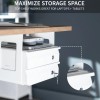 VIVO White Under Desk Lockable Pull Out Storage Drawers, Workspace