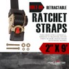 Porotmotor 2 Pack Bolt-On Retractable Ratchet Straps (2" x9'), 3000LBS