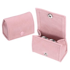 uxcell Velvet Ring Box, Travel Jewelry Box Ring Holder Portable Small Rings Organizer for Rings Earrings Jewelry Storage Gift for Women Girls, Pink