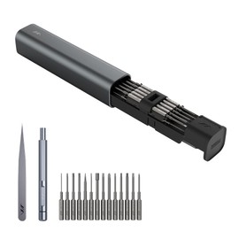 JIMIHOME POP to GO Precision Screwdriver Set 18-Pieces Hobby and Repair Set DIY PC Phone IT Hardware Electronic Devices Repair Watch Portable Compact 4mm Bits Slim Rotating Screwdriver