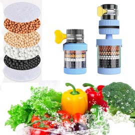 Water Filter Kitchen Tap Filtration Activated Carbon Clean Purifier 360° Rotatable Kitchen Bathroom Water Filter for Sink Faucet Chlorine Fluoride Heavy Metals Hard Water for Home Kitchen Bathroom