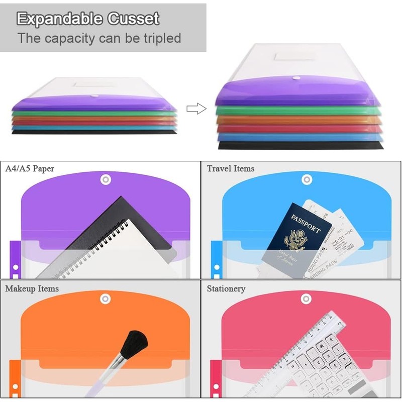 Document Folder A4 Vakki Pack of 12 Transparent Document Bag