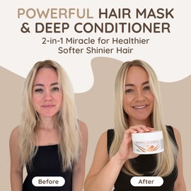 VITAMINS hair cosmetics Keratin Hair Mask Deep Conditioner - Biotin Collagen Protein & Castor Oil Repair for Dry Damaged Hair - Conditioning Treatment for Curly or Straight Thin Fine Locks