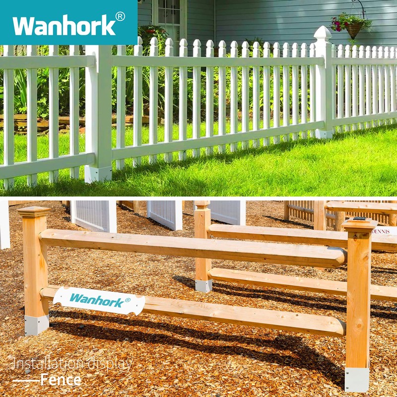 Wanhork 304 Stainless Steel Adjustable Post Protector (Range 3-6in), Protect