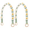 Beebeecraft 2Pcs Short Purse Chain Strap Daisy Flower Green Cotton