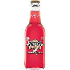 Stewart's Cherries & Cream Soda, 12 fl oz (12 Glass Bottles)