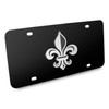 iPick Image Fleur-de-Lis FDL 3D Black Stainless Steel License Plate