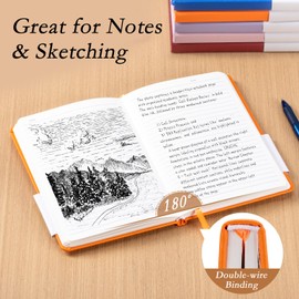 deli A5 Lined Journal Notebook, 160 Pages Hardcover Writing Notebook, 5.5"x8.2" College Ruled Notebook for Office, School, Work Notes (Orange)