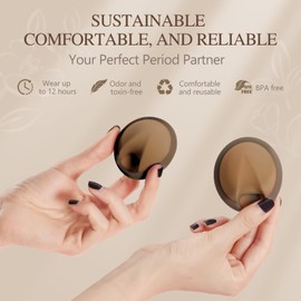 YTYOMUR Wiederverwendbare Menstruationsscheibe – weich und bequem, auslaufsichere Menstruationstassen-Alternative – 2 Stück (große Größe)
